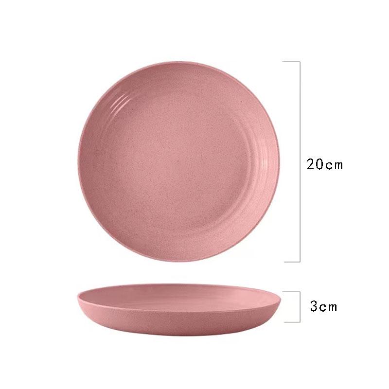 18cm Round Wheat Straw Plate for Snacks, Fruit, and Dining Table Use