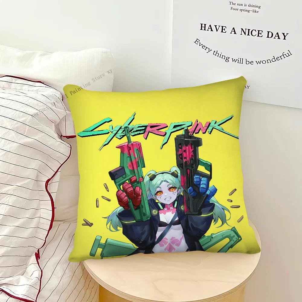 Cyberpunk Edgerunners Anime Rebecca Pillow Case Fashion Square Pillowcase Bedroom Sofa Room Ins Decoration Leisure Cushion Cover
