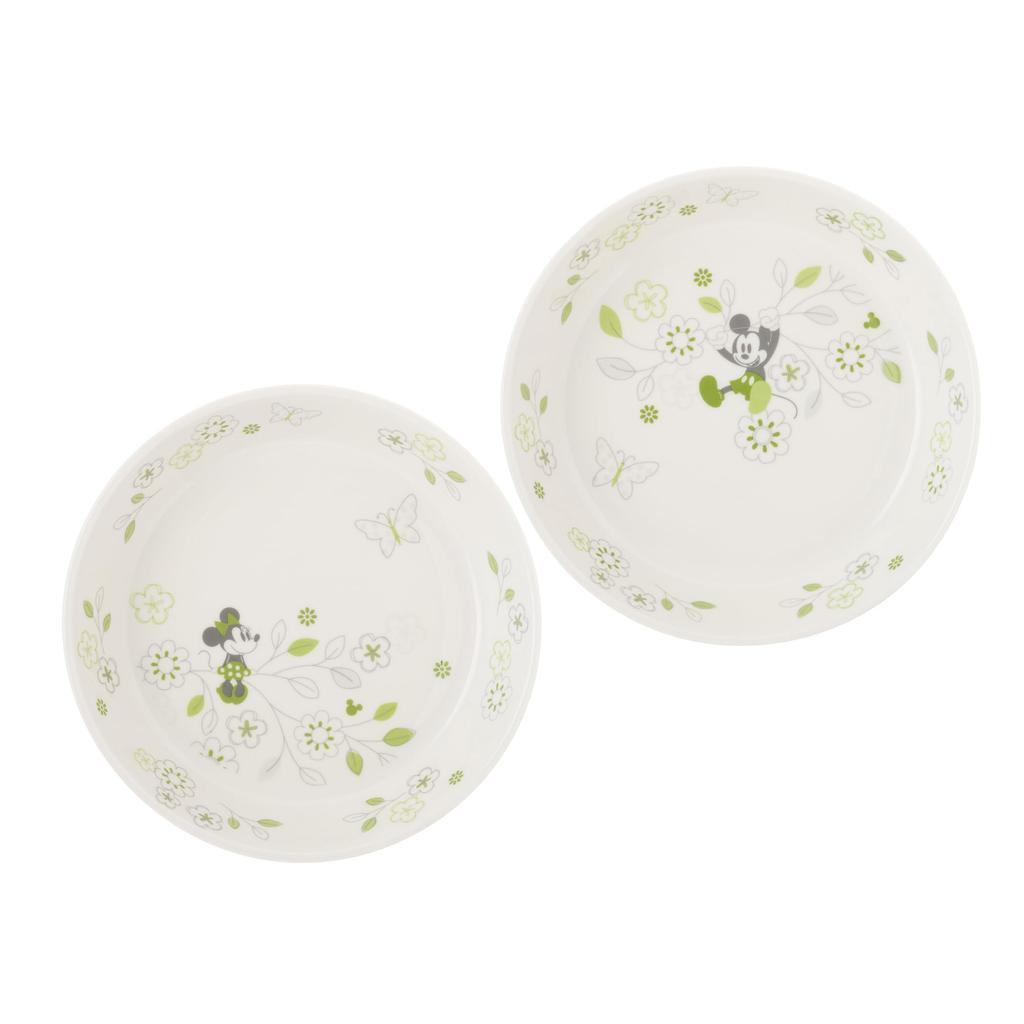Maebata Disney Mickey Minnie Flower Pasta Curry 65086 & Plate, Green,