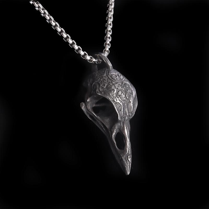 Viking Stainless Steel Carved Crow European and American New Titanium Steel Mens Pendant