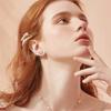 Bobisty 3 Pairs Stainless Steel Screw Back Earrings for Women CZ Heart Butterfly Ball Earrings Cat Rainbow Stud Earrings Set