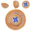 Runder gewebter Platzset Rattan-Platzset, Boho, Bauernhaus, Rutschfeste Webart Tischset für Innen