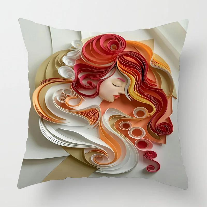 Home Decor Fantasy Angels Printed Pillowcase for Decor Pattern Cushion Cover Suitable for Sofa Bedroom Car Pillow Cover