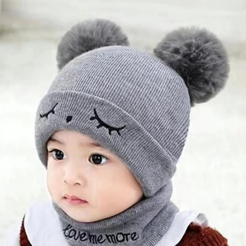Winter Baby Strickmütze Warm Dehnbar Ohrenklappen Beanie Herbst Kleinkind Mütze Waschbar Weiche Mütze für Jungen Mädchen Geburtstagsgeschenk