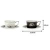 Noritake Cup Saucer Pair Coffee and 240cc Aidan 2 Guests Bone China & (color-changeable Set) (for Tea) White/Black P93687/4867-12