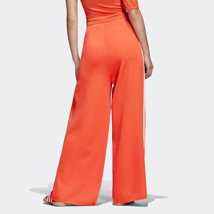 Adidas Originals Three Stripes Wide Leg Casual Pants Women Bottoms Red DU7871