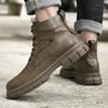 Scarpe da Uomo alla Moda Comode Designer Stivali Chelsea alla Caviglia in Vera Pelle Scarpe da Uomo Suola Spessa Stivali Casual da Motociclista Uomo Business