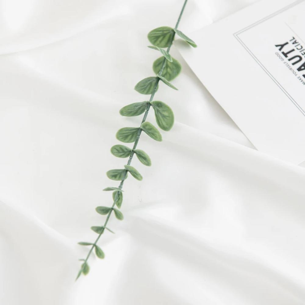 Golden Multicolor Artificial Eucalyptus Leaves Faux Greenery Boughs Wedding Bride Bouquet Home Vase Table Diy Decor Trim Props
