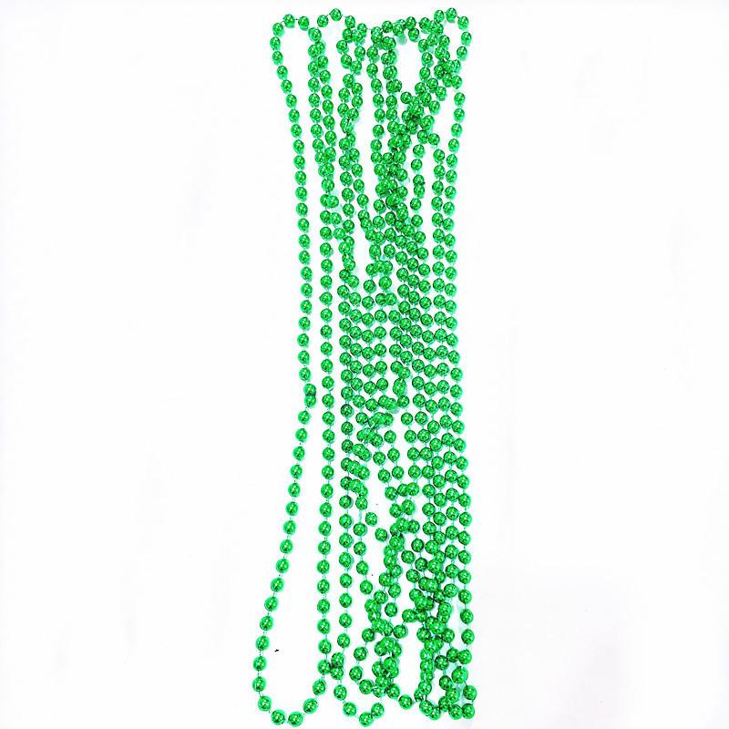 St. Patrick's Day Necklace Irish Clover Bead Chain Festival Party Jewelry Women's Lucky Green Pendant