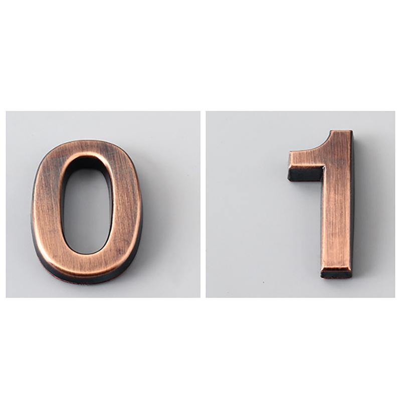 1.9-Inch Bronze Digital Label Door Head Stereoscopic El Door Number Digital Practical Number Sign