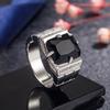 Men's Rhinestone Emerald and Sapphire Ring - European/American Style, Multi-Color Domineering Design Jewelry