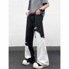 Jeans Larghi Unisex a Vita Media Deostrutturati Vestibilità Larga Vintage Americano Lavato Baggy in Denim Pantaloni Rilassati Lunghi Fino a Terra