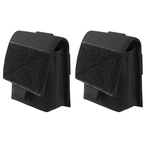 TRIWONDER Men's Tactical Pouch, Airsoft/Military Multi-Function Pouch, MOLLE Compatible, Belt Pouch, Multi-Case, Smoke Grenade Pouch (Black - 2-Pack)