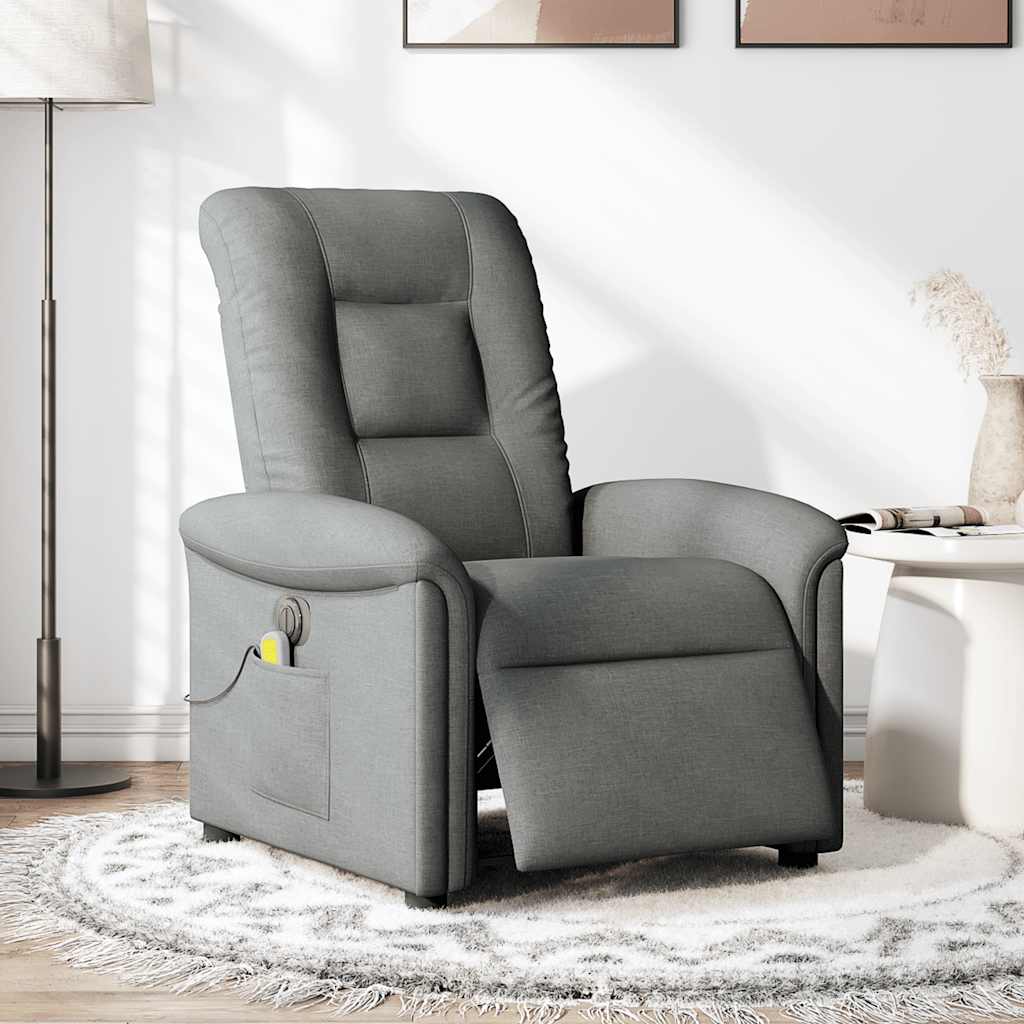 Foldable Massage Armchair, Electric, Dark Grey, Fabric