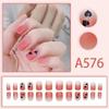 Winter fresh and simple pure lust style bride dance wear nails rainbow love rose fake nails