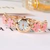 Blumen-Armbanduhr für Damen und Mädchen, kleiner, zarter Schmuck