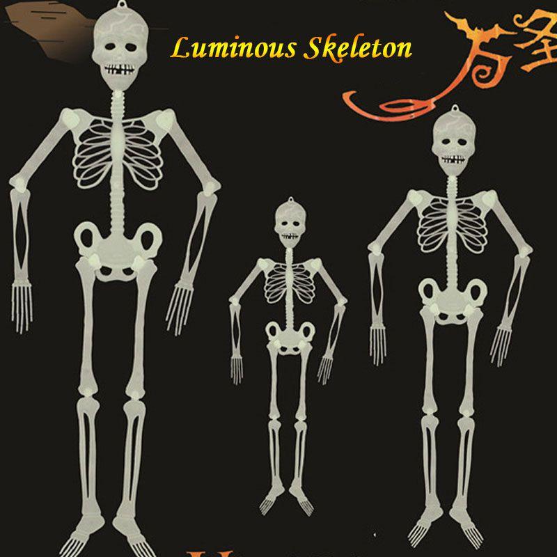 Halloween Scary Prop Luminous Hanging Human Skeleton Outdoor Party Decoration