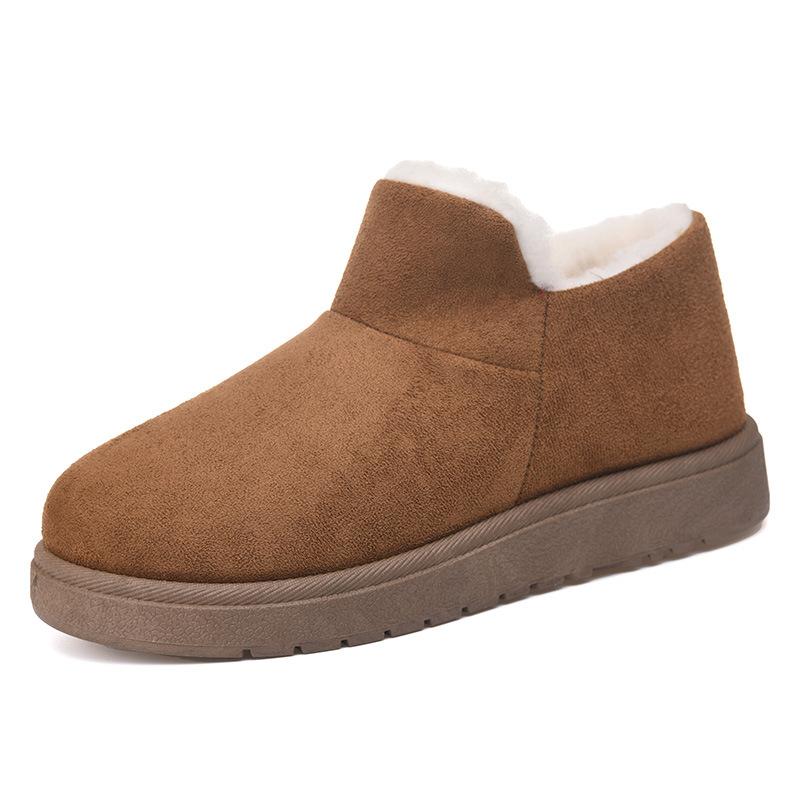 Plus-Schuhe für Damen 36-41 Wintermode Plüsch Warm Bequem Zum Hineinschlüpfen Plateau-Keilabsätze Rutschfeste Flache Schuhe Freizeit Damen Schneestiefel