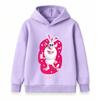 Kids Boys Girls Cartoon White Rabbit Print Pullover Hoodie Casual Soft Long Sleeve Warm Hooded Sweatshirt for Children Daily Outdoor Streetwear