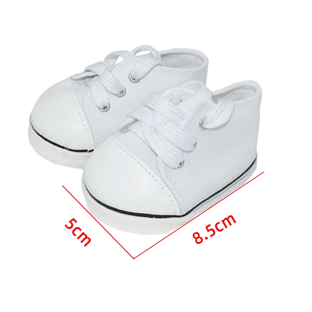 niannyyhouse 40cm Plush Canvas Shoes, Approx. 8.5cm Long, Dress-Up Cotton Doll, Doll Accessories (Black)
