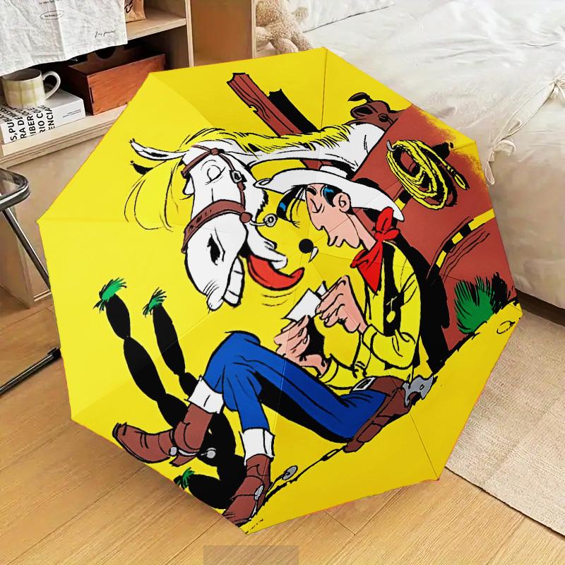 Luke Wild West Umbrella Folding umbrella, automatic umbrella 8-Frame for Travel, camping Use Gift for Halloween Christmas