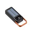 QGeeM Solar Power Bank 40000mAh Outdoor Large Capacity Mobile Power Supply with Its Own Line Portable Charging Bank LED Camping Lamp
