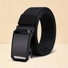 1PC Men's Stylish Canvas Belt with Automatic Buckle - Perfect for Jeans, Outdoor Leisure & Sports Training, BlackValentine's Day