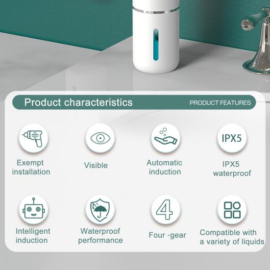 Yousheng 1 Set Soap Dispenser Adjustable USB Rechargeable Touchless Foaming Soap Dispenser for Bathroom Kitchen