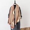Geometric Stripes Simple Style Autumn And Winter Double-Sided Imitation Cashmere Scarf Winter High-End Warm Shawl