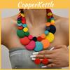 Colorful African Style Jewelry Set With Wooden Elements And Geometric Circular Design For Women And Men
