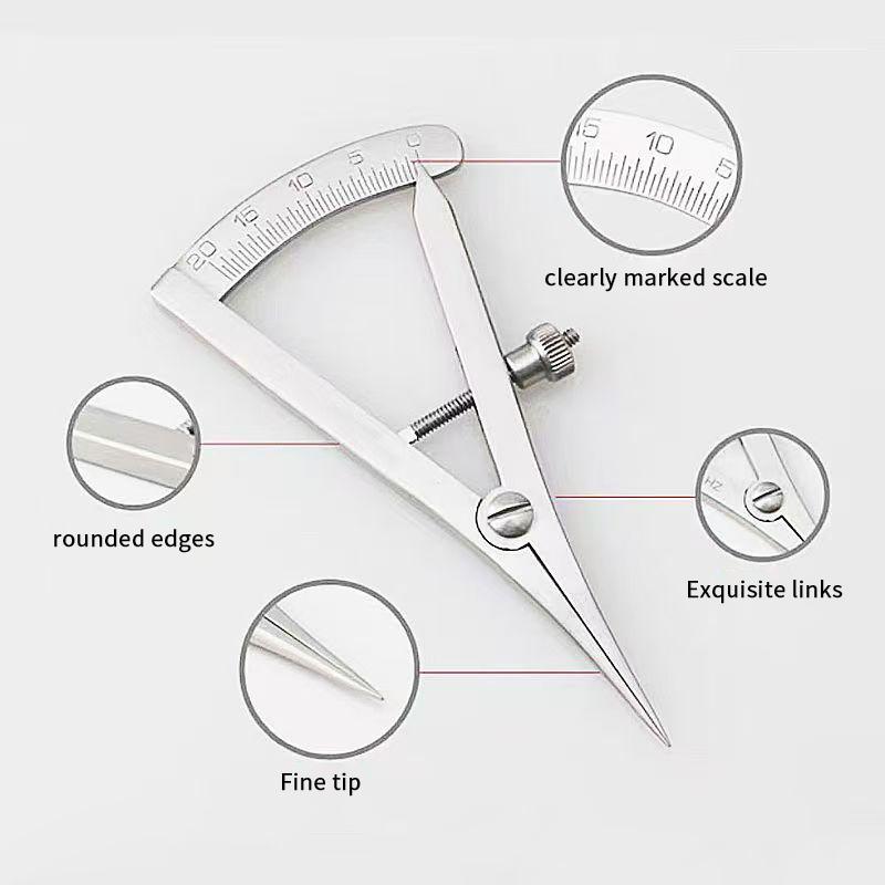 1 Stück Doppellid-Chirurgisches Instrument Vergrabener Faden-Positionierer Designer Ophthalmologie Zirkel Lineal Messwerkzeug Make-up-Werkzeug