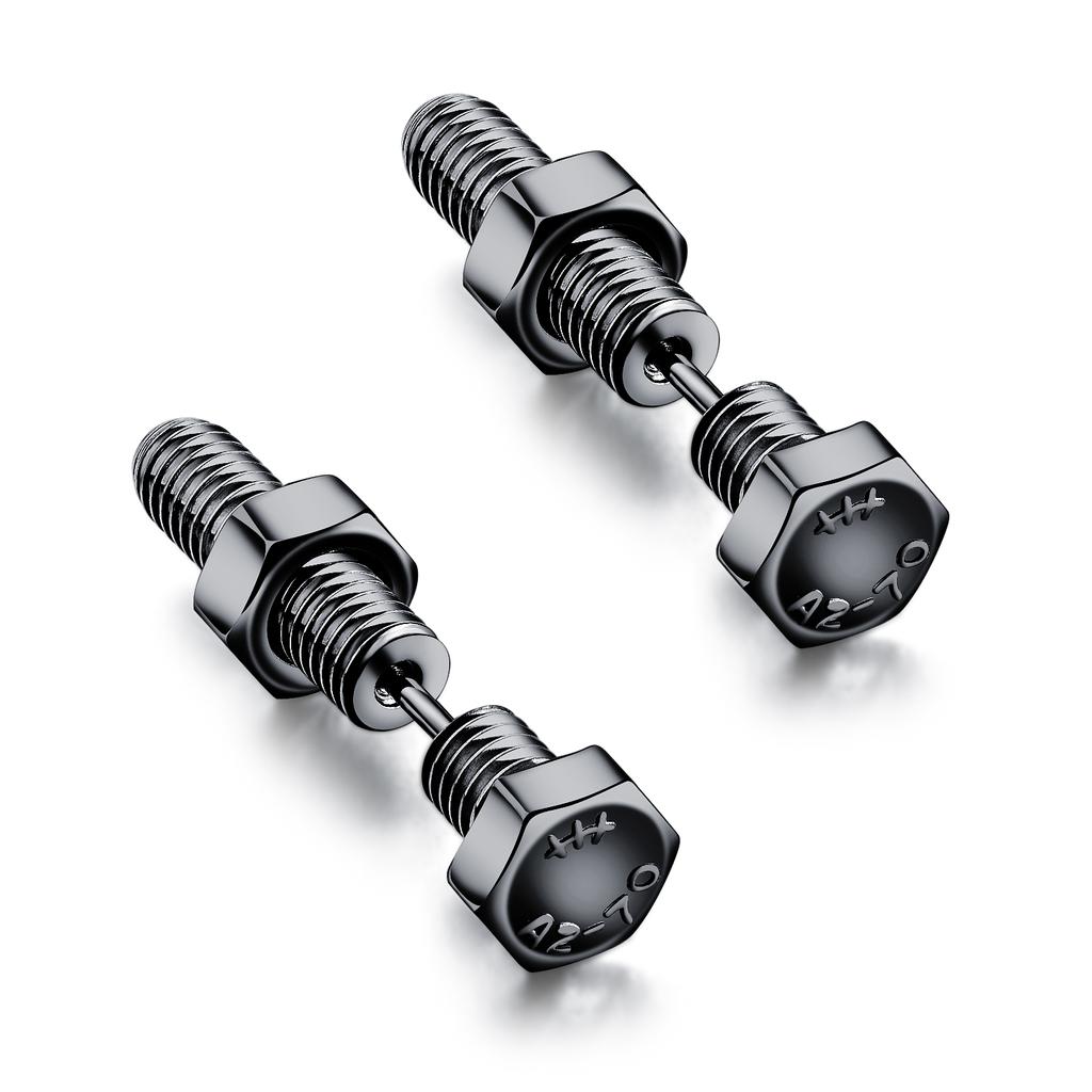 Small Black Punk Stud Earrings For Women Men Boy 2020 New Fashion Zircon Geometry Stainless Steel Jewelry Accessories Earrings