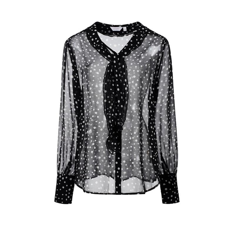 Women's Polka Dot Long Sleeve Shirt