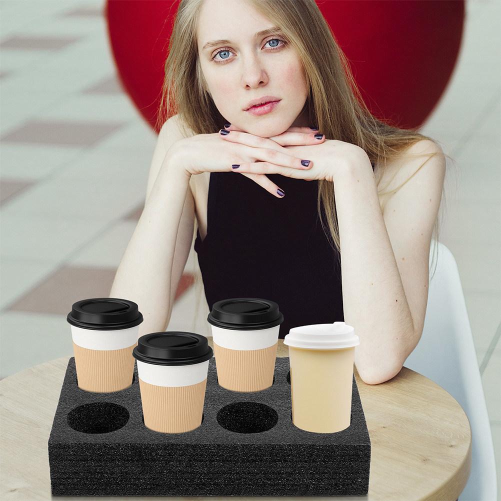 8Pcs Beverage Cup Carrier Tray Stable Lightweight Drink Holder for Coffee Milk Tea Takeaway Spill Resistant Picnic Home