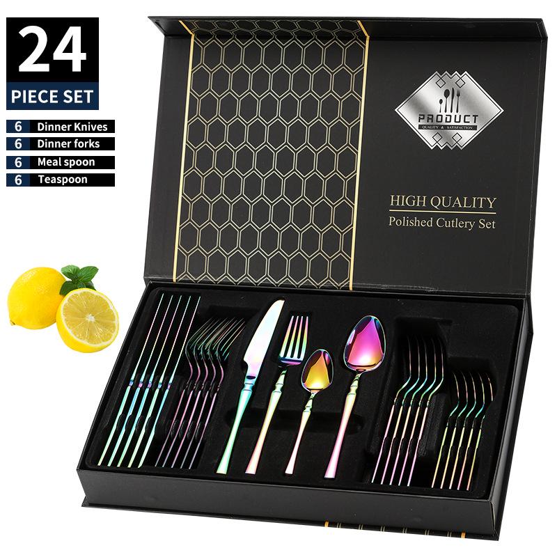Slim Waist Stainless Steel Cutlery Set: Knife, Fork, Spoon for Western Cuisine