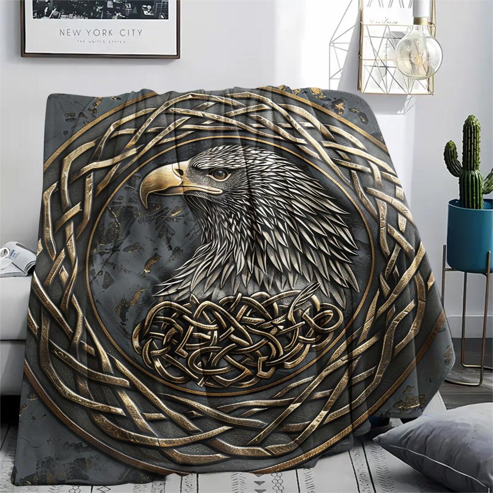 Eagle Print Flannel Blanket, High Quality Comfortable for All Seasons, Home Decor, Warmth and Comfort, Perfect for Christmas Gifts