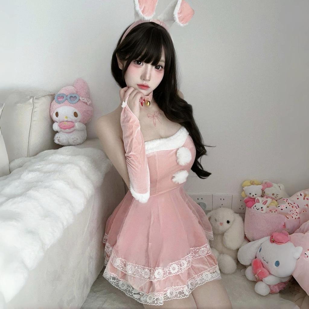 Festive Bunny Girl Cosplay Outfit: Sexy Christmas & New Year Lingerie