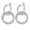 Rhinestone Ear Clips Round Diamond Earrings Elegant Hoop Earrings  Woman Girls