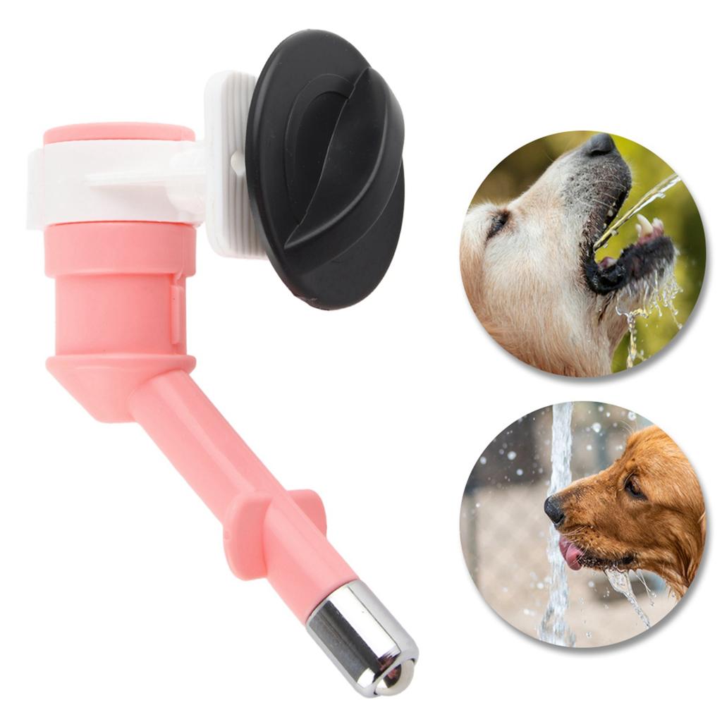 ABS Dog Feeder Hanging Leak Proof Nozzle Drinking Water Head Pet Supplies Accessory(Pink )