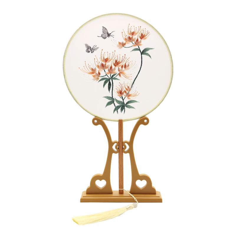 Double-Sided Embroidered Round Fan - Suzhou Embroidery Hanfu Dance Fan