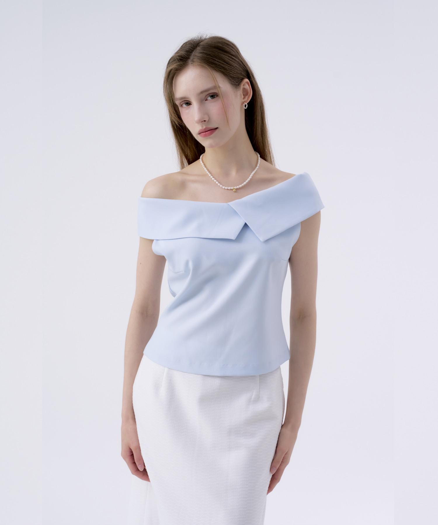 Iel Tulip Off-Shoulder Blouse Sky Blue/S