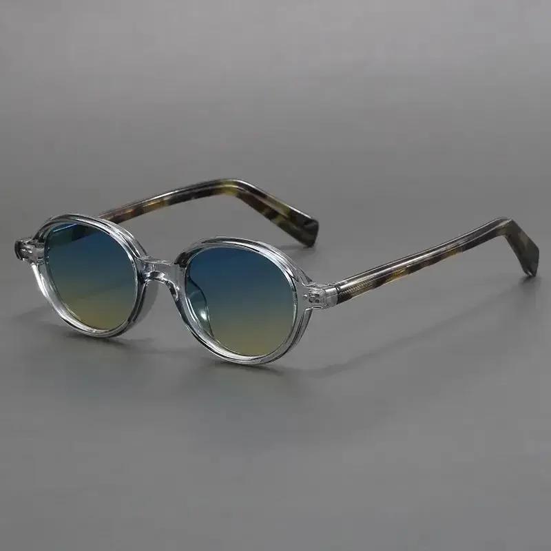

Vintage Oval Sunglasses Men Gradient Multi-color Outdoor Sun Glasses Women Trendy Translucent Daily Wear Glasses for Sunscreen