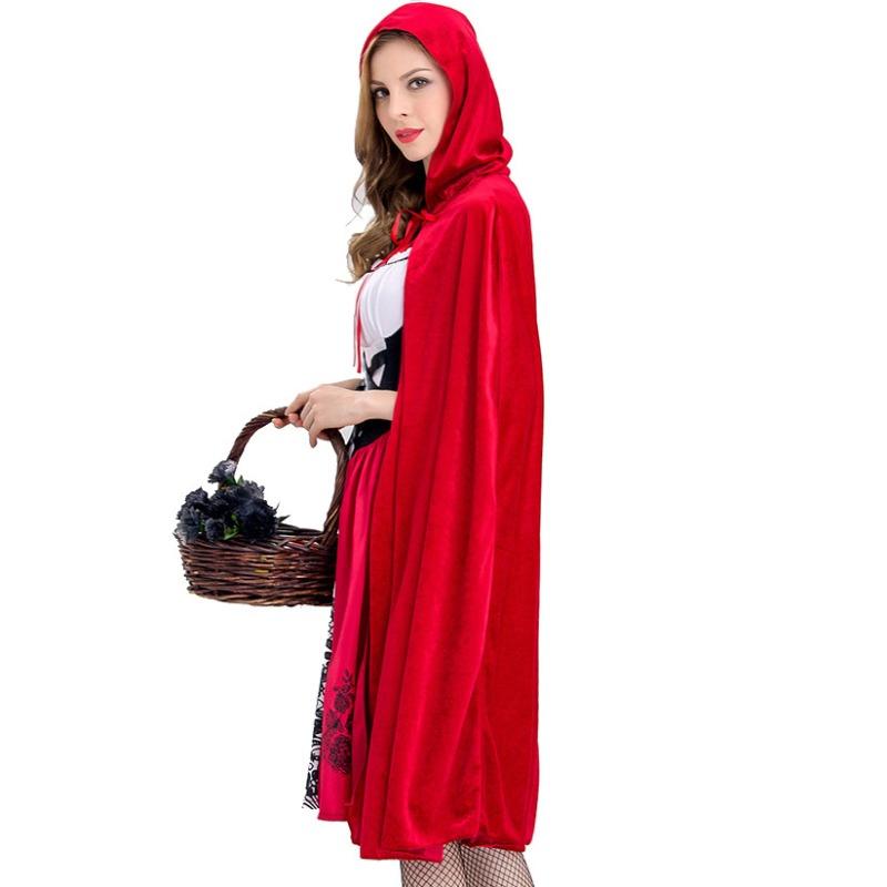 SXL Little Red Riding Hood Costume Women's Halloween Little Red Riding Hood Costume, Stage Performance Costume Including Cape