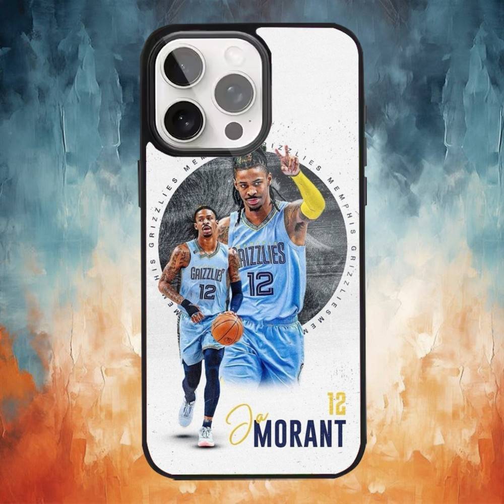 Custodia per Telefono da Basket J-Ja Morant 12 Per iPhone17,16,15,14,13,12,11 Plus,Pro Max Ricarica Wireless Magnetica Magsafe