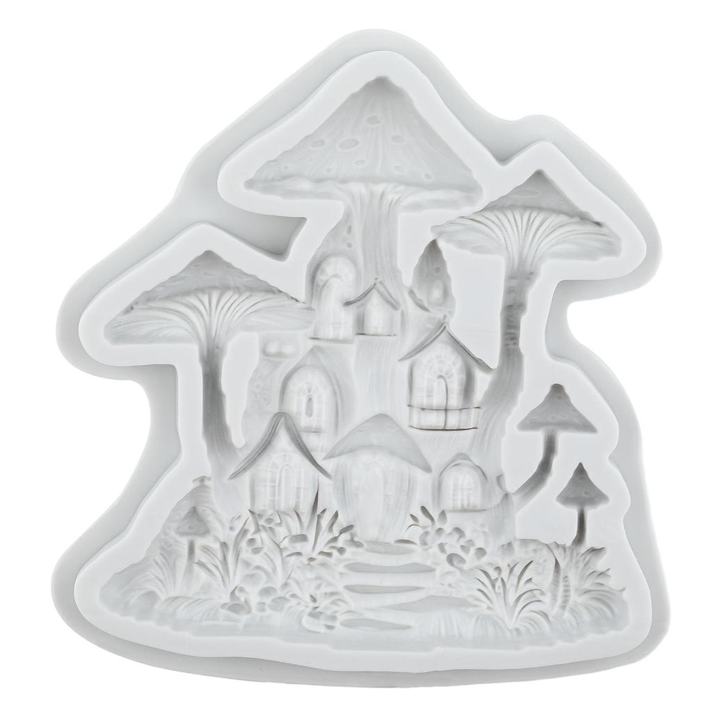 Mushroom House Silicone Molds Mushroom Fondant Mold Cake Decorating Tools Cupcake Topper Candy Chocolate Gumpaste Mold