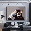 Graffiti Decorative Canvas Painting Follow Your Dreams Monkey Art Poster PrintsRoom Wall Decor