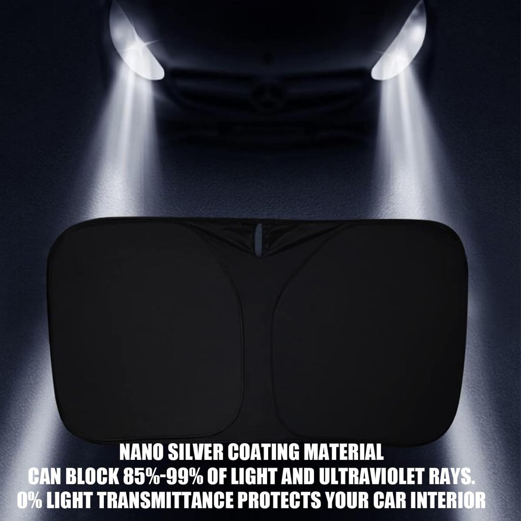Bestview Windshield Sun Shade For Dodge Ram 1500 2009-2018, Fit Front Window Sun Shade Sun Shade Protective Film Blocks UV Heat, Foldable 3 Layer