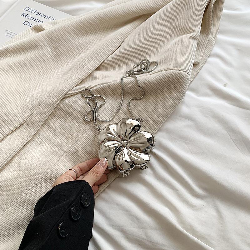 

Персонализированный нишевый дизайн мини-сумка для цветов женская милый крутой стиль сумка горячей девушки сумка на цепочке кроссбоди сумка для помады сумка с зажимом серебряный