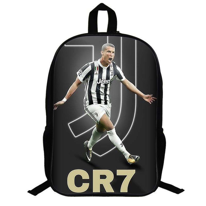 Cristiano Ronaldo Motiv Rucksack Schulkinder 17 Zoll Oxford-Gewebe Doppeltes Träger-Tasche Mit Atmungsaktiven Gepolsterten Trägern