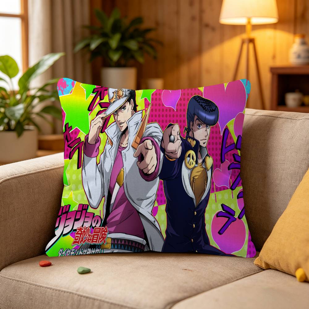 1PC Anime JoJo's Bizarre Adventure Cushion Cover Car Throw Pillow Case For Sofa Car Christmas Gift